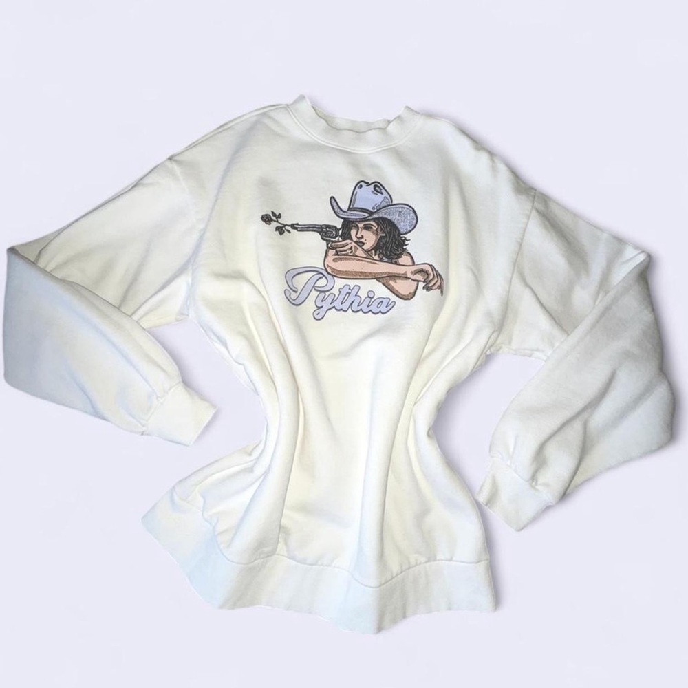 Pythia Cream Graphic Crewneck Sweater